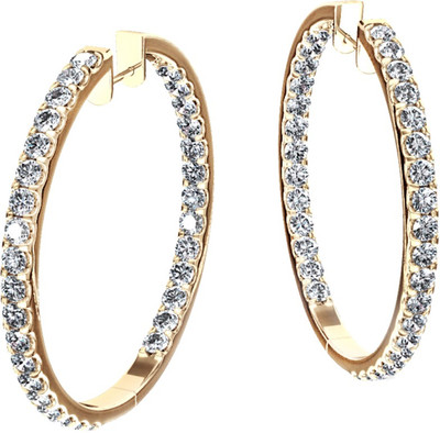 Aiza Spring Sparkle 18K Yellow Gold Plated 18 K Diamond Gold Hoop Earring Aiza Spring Sparkle 18K Yellow Gold Plated 18 K Diamond Gold Hoop Earring