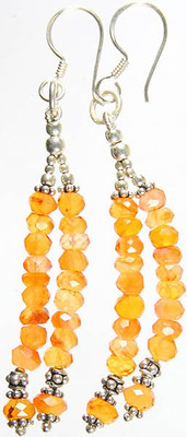 16% OFF on Exotic India Israel Cut Shower Carnelian Sterling Silver Dangle Earring