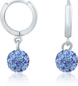 Mahi Dangling Beauty Blue Bali Alloy, Brass Hoop Earring