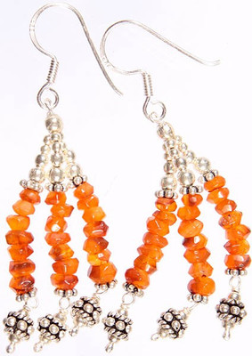 16% OFF on Exotic India Faceted Shower Carnelian Sterling Silver Dangle Earring