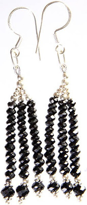 16% OFF on Exotic India Faceted Black Onyx Sterling Silver Dangle Earring