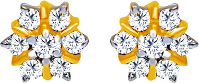 40% OFF on JacknJewel Brilliant Poppy 14K Yellow Gold Plated 14 K Diamond Gold Stud Earring