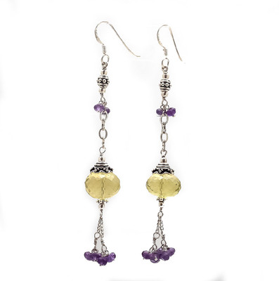 55% OFF on Kirti Gems Traditional Amethyst Sterling Silver Dangle Earring 55% OFF on Kirti Gems Traditional Amethyst Sterling Silver Dangle Earring