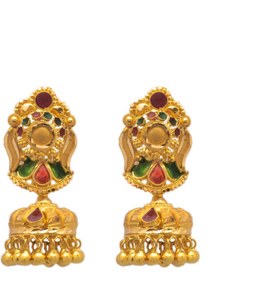 7% OFF on Paliwal Jewelers Sanobar 22 K Gold Jhumki Earring
