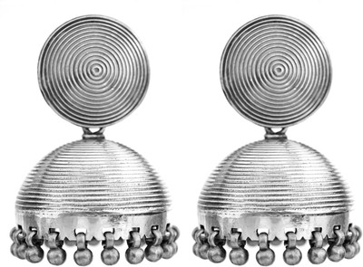 16% OFF on Exotic India Spiral Sterling Silver Jhumki Earring