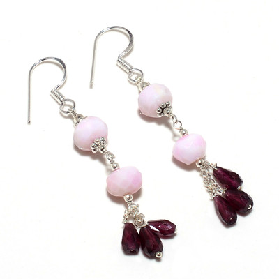 50% OFF on Kirti Gems Sterling Silver Plated Opal, Garnet Sterling Silver Dangle Earring