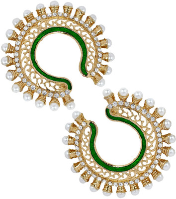 54% OFF on Maayra 10K Yellow Gold Plated 10 K Crystal Copper Hoop Earring