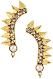 The Jewelbox Wild Leaf Yellow Gold Copper Cuff Earring