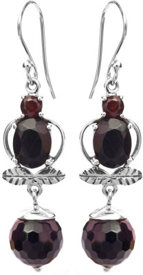 15% OFF on Exotic India Black Spinel Sterling Silver Dangle Earring