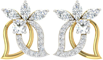TBZTheOriginal TBZ - The Original 18KT Yellow Gold Classic Stud Earring With 0.52cts Diamonds Yellow Gold 18kt Diamond Stud Earring