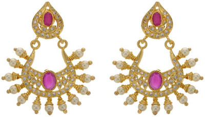 24% OFF on Pearls Cart Stone Studded Traditional Alloy Dangle Earring