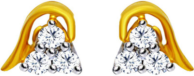 40% OFF on JacknJewel Alazne 14K Yellow Gold Plated 14 K Diamond Gold Stud Earring