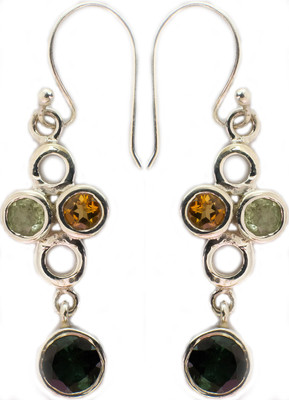 15% OFF on Exotic India Faceted Tourmaline Sterling Silver Dangle Earring