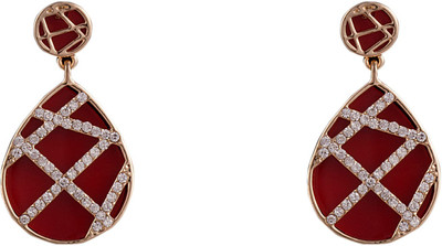 R18Jewels-Fashion&U Sparkling Neon_RED_Gold Metal Drop Earring