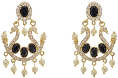 24% OFF on Pearls Cart Stone Studded Traditional Alloy Dangle Earring