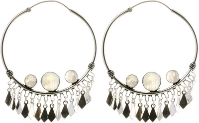 15% OFF on Exotic India Rainbow Moonstone Sterling Silver Chandelier Earring