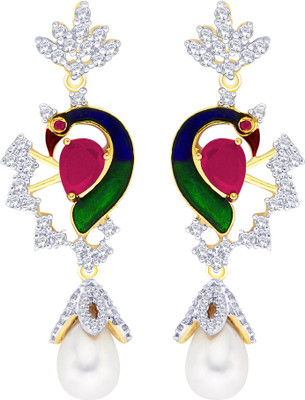 50% OFF on Peora Modern Peacock with Pearl Alloy Dangle Earring 50% OFF on Peora Modern Peacock with Pearl Alloy Dangle Earring