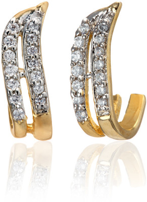 69% OFF on Dhruvi Creation By Zaveri Pearls 22K Yellow Gold, Rhodium Plated K Cubic Zirconia Brass Stud Earring