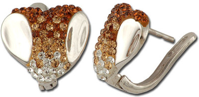 30% OFF on Exxotic Jewelz Heart Shape Rhodium Plated Silver Hoop Earring