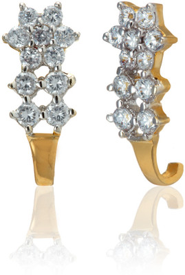 69% OFF on Dhruvi Creation By Zaveri Pearls 22K Yellow Gold, Rhodium Plated K Cubic Zirconia Brass Stud Earring