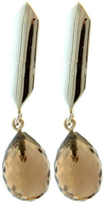 16% OFF on Exotic India Faceted Smoky Quartz Sterling Silver Drop Earring