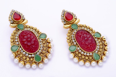 80% OFF on Prisha Season Trends Silver Plated Pearl, Cubic Zirconia Alloy, Silver Drop Earring