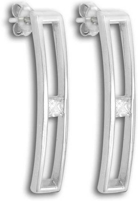 30% OFF on Exxotic Jewelz Contemporary Rhodium Plated Silver Stud Earring