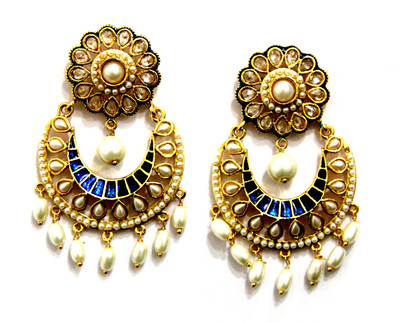 66% OFF on Prisha Season Trends Silver Plated Pearl, Cubic Zirconia Alloy, Silver Dangle Earring