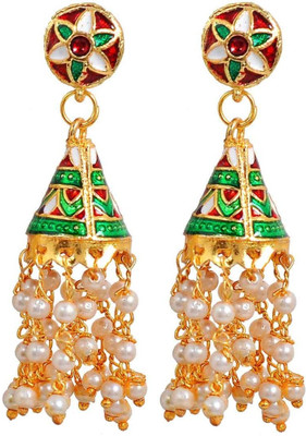 46% OFF on Maayra Unique Meenakari Brass Jhumki Earring
