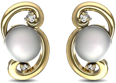 JewelsForum Adorably Young 14 K Diamond Gold Stud Earring