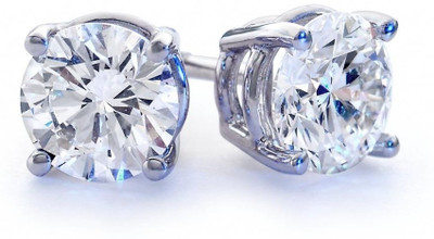 53% OFF on Kiara Jewellery Rhodium Plated Cubic Zirconia Sterling Silver Stud Earring