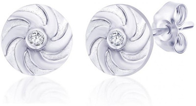 25% OFF on Taraash Geometric Swirl Stud with CZ Sterling Silver Stud Earring