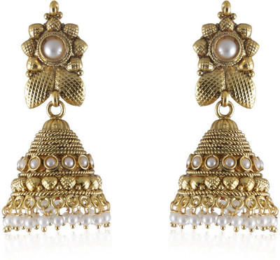 Vastradi Polki Jhumkas Brass Jhumki Earring
