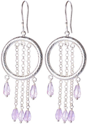16% OFF on Exotic India Faceted Amethyst Sterling Silver Dangle Earring