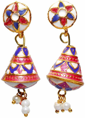 46% OFF on Maayra Classic Meenakari Brass Drop Earring