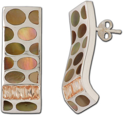 30% OFF on Exxotic Jewelz Contemporary Rhodium Plated Silver Stud Earring