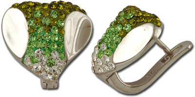 37% OFF on Exxotic Jewelz Heart Shape Rhodium Plated Silver Hoop Earring