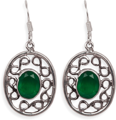 13% OFF on Silverwala Princess Delight Sterling Silver Plated Onyx Silver Dangle Earring