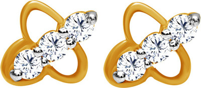 40% OFF on JacknJewel Allona 14K Yellow Gold Plated 14 K Diamond Gold Stud Earring