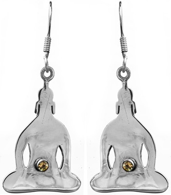 16% OFF on Exotic India Kundalini Chakra with Faceted Peridot Sterling Silver Dangle Earring