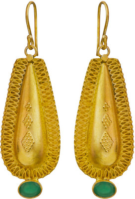 16% OFF on Exotic India Faceted Onyx Sterling Silver Dangle Earring