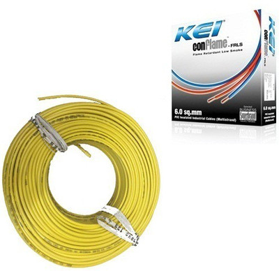 10% OFF on KEI FR PVC, PVC 1 sq/mm Yellow 180 m Wire 10% OFF on KEI FR PVC, PVC 1 sq/mm Yellow 180 m Wire