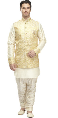Manyavar Men's Kurta and Breeches Set Manyavar Men's Kurta and Breeches Set