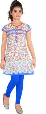 50% OFF on Yellow Dots Girl's Kurti and Legging Set