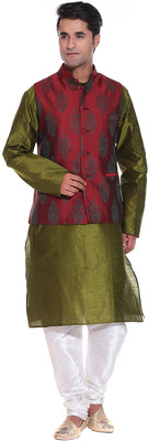 51% OFF on Tag 7 Men's Kurta, Churidar & Waistcoat Set