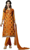 50% OFF on JK apparels Chanderi Self Design Semi-stitched Salwar Suit Dupatta Material Unstitched
