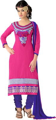61% OFF on Lookslady Chanderi Self Design Semi-stitched Salwar Suit Dupatta Material Unstitched
