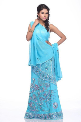 Chhabra 555 Crepe Printed Lehenga Choli Material Unstitched