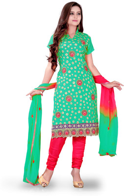 20% OFF on Anouraa Cotton, Satin Solid Semi-stitched Salwar Suit Dupatta Material Unstitched