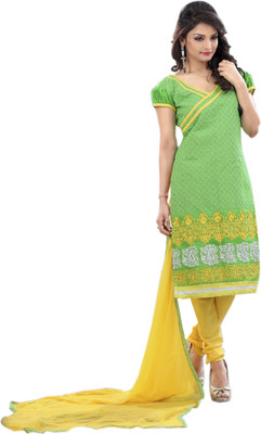 52% OFF on JK apparels Chanderi Self Design Semi-stitched Salwar Suit Dupatta Material Unstitched